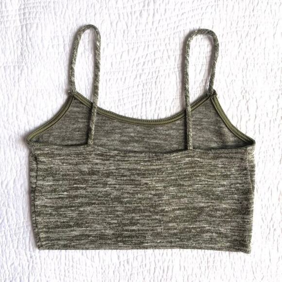 Poetry Vintage Y2K Crop Rank Top Womens Small Bohemian Summer Green Cream Flirty - Picture 4 of 6